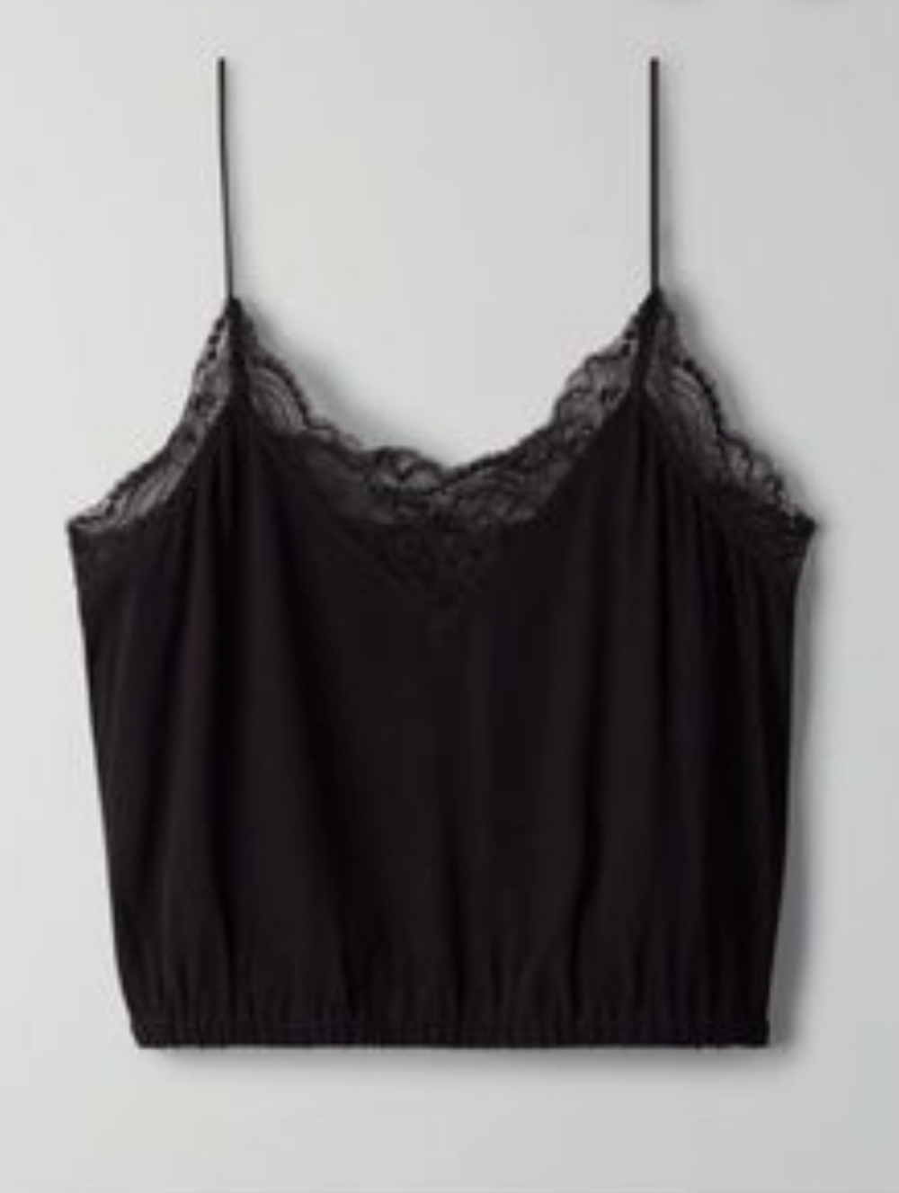 Aritzia | Wilfred Free women's black Agyness lace crop camisole top